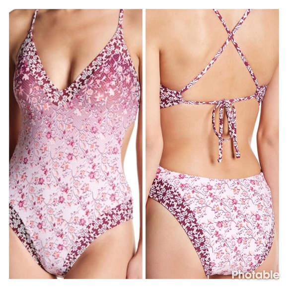 Super Cute floral Lucky Brand swimsuit - Picture 2 of 8